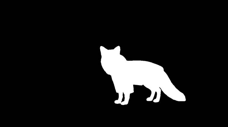 Black and white subject matte for the fox shot